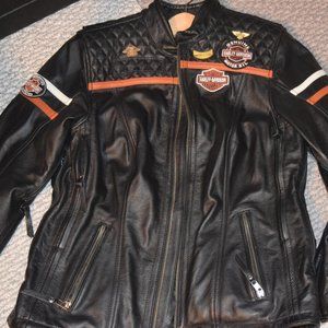 Women's Enthusiast HARLEY DAVIDSON B&S Triple Vent Black Leather Jacket